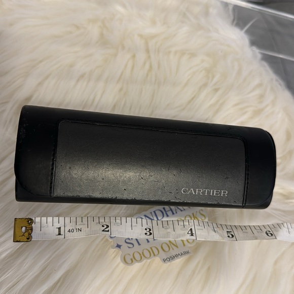 CARTIER Vintage Eyeglass Case Black Hard Faux Leather - Picture 6 of 6